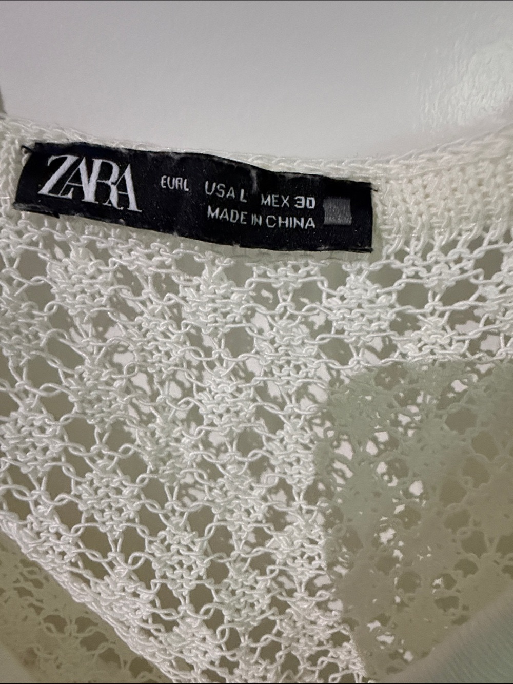 Zara White Ribbed Lace-Panel Cropped Tank - Picture 2 of 8